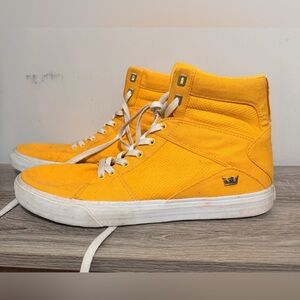 Supra Men’s High-Top Canvas Sneakers in Bright Yellow